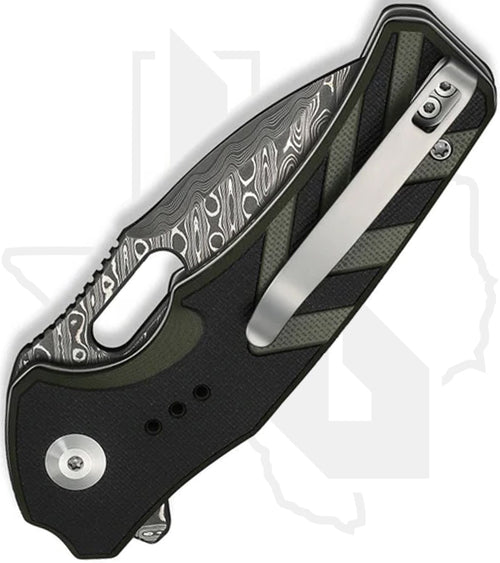 CIVIVI Vexron C24066-DS1 - Black/Green G-10, Damascus