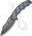 CIVIVI Pentad C24068-DS1 - Blue & White Vortex Micarta, Damascus