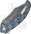 CIVIVI Pentad C24068-DS1 - Blue & White Vortex Micarta, Damascus