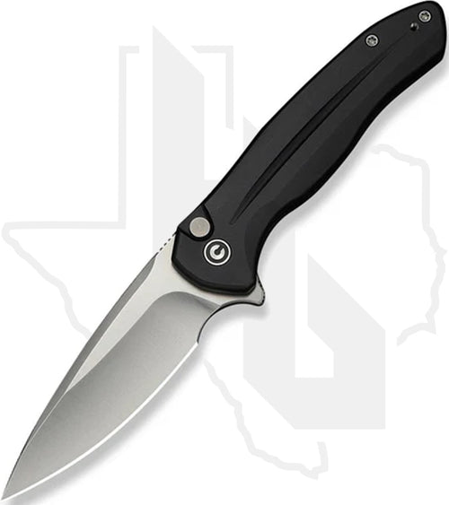 CIVIVI Button Lock Kitefin C24091-1 - Black Aluminum, Satin