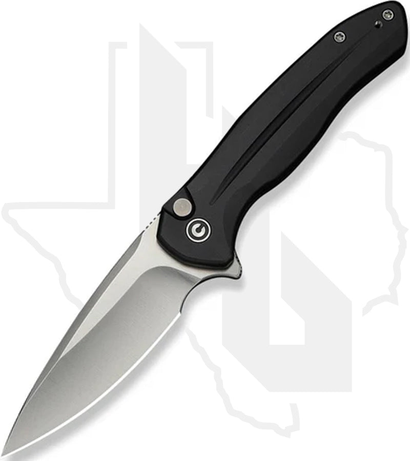CIVIVI Button Lock Kitefin C24091-1 - Black Aluminum, Satin