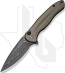 CIVIVI Button Lock Kitefin C24091-DS1 - Brownish Gray Aluminum, Damascus