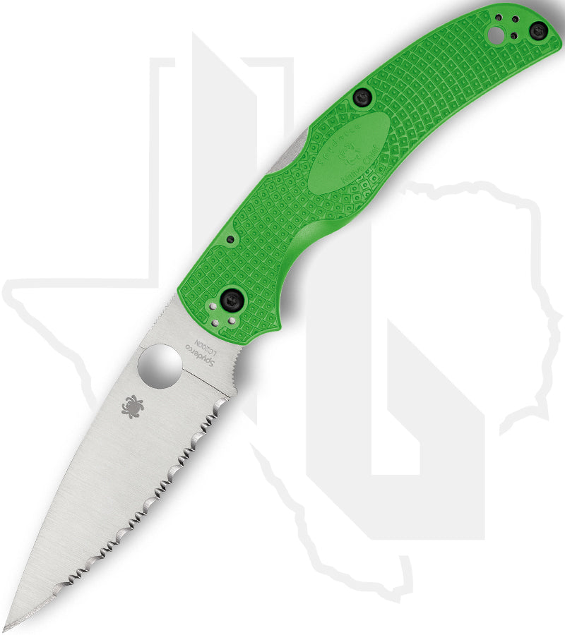 Spyderco Native Chief Lightweight Salt C244SGR - Green FRN, SpyderEdge