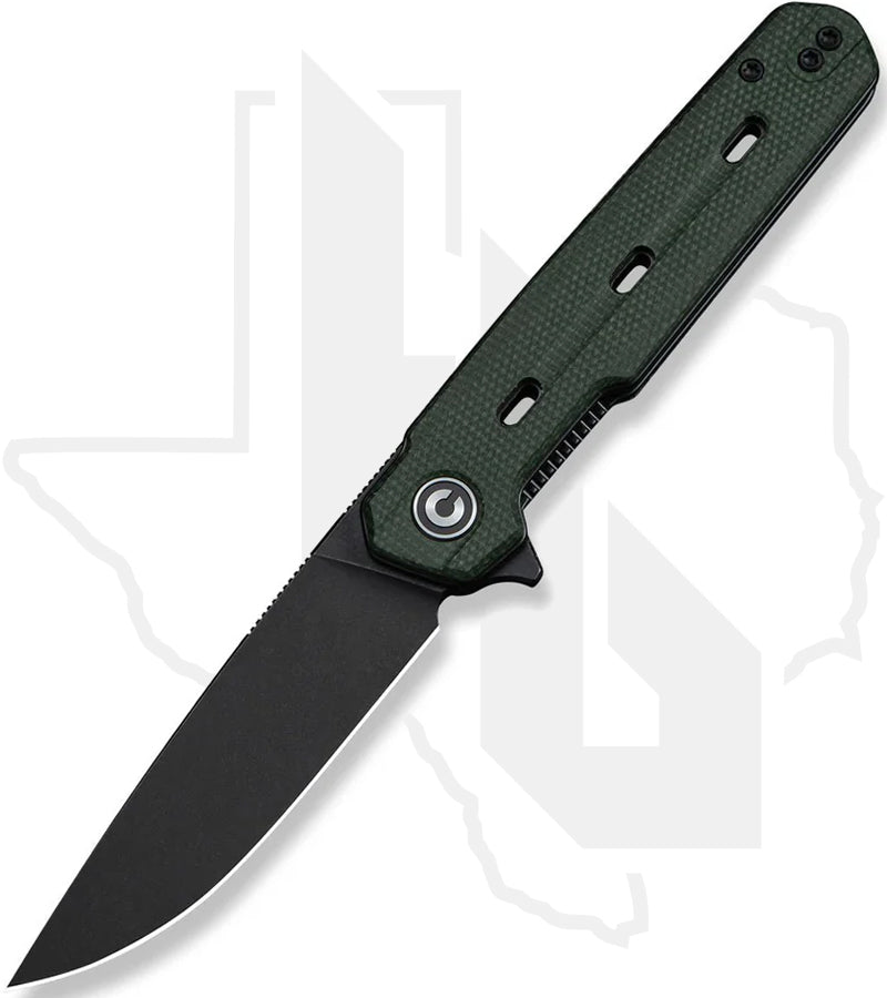 CIVIVI Navo C25015A-2 - Green Canvas Micarta, Black Stonewash