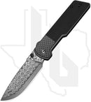 CIVIVI Zygon C25035B-DS1 - Gray G-10 w/ Carbon Fiber Overlay, Damascus