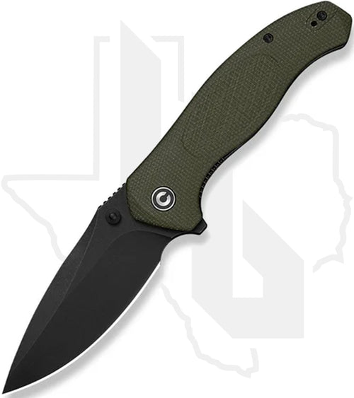 CIVIVI Vyrent C25037-2 - Olive Canvas Micarta, Black Stonewashed
