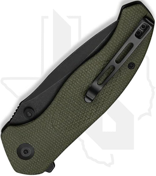 CIVIVI Vyrent C25037-2 - Olive Canvas Micarta, Black Stonewashed