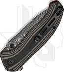 CIVIVI Vyrent C25037B-DS1 - Black & Tan & Orange G-10, Damascus