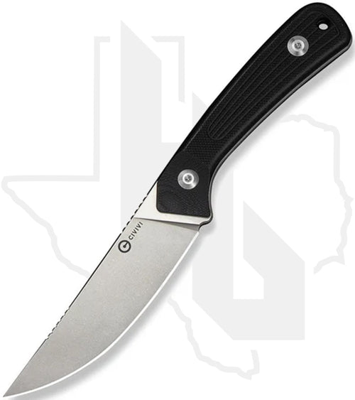 CIVIVI Carveth C25040-1 - Black G-10, Stonewashed