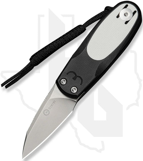 CIVIVI Purr C25054-2 - Black & White G-10, Stonewashed