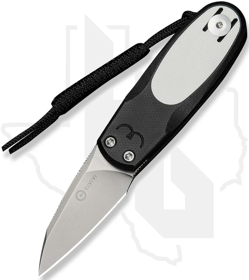 CIVIVI Purr C25054-2 - Black & White G-10, Stonewashed