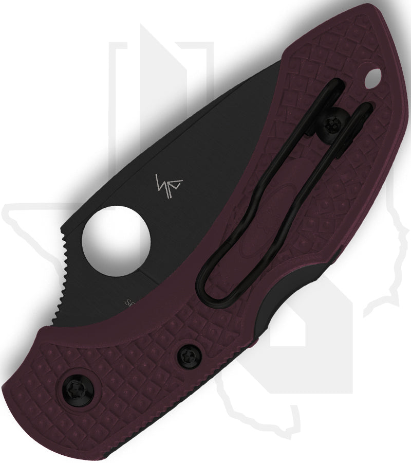 Spyderco Sprint Run Dragonfly 2 Lightweight C28BGBKP2 - Black, Burgundy FRN