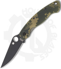 Spyderco Military C36GPCMOBK - Black, Camo G-10