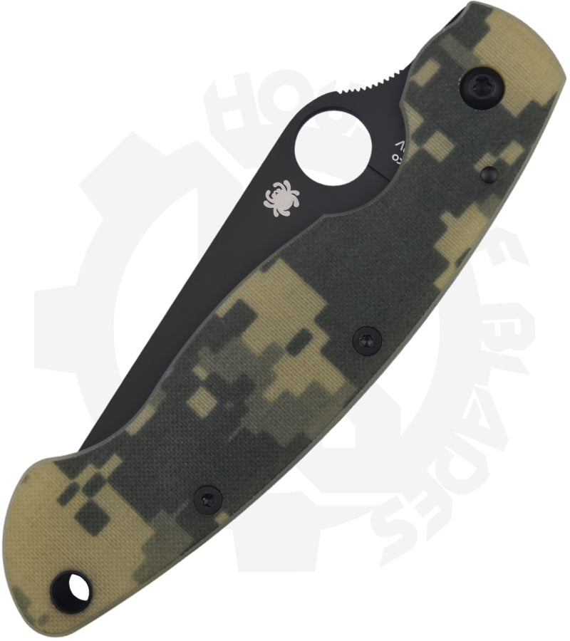 Spyderco Military C36GPCMOBK - Black, Camo G-10