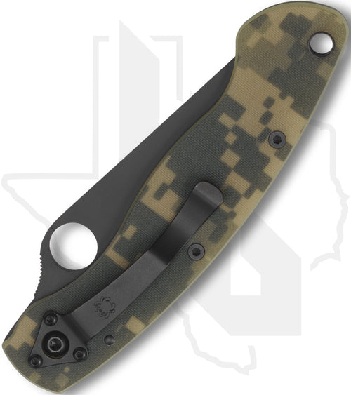 Spyderco Military C36GPCMOBK - Black, Camo G-10