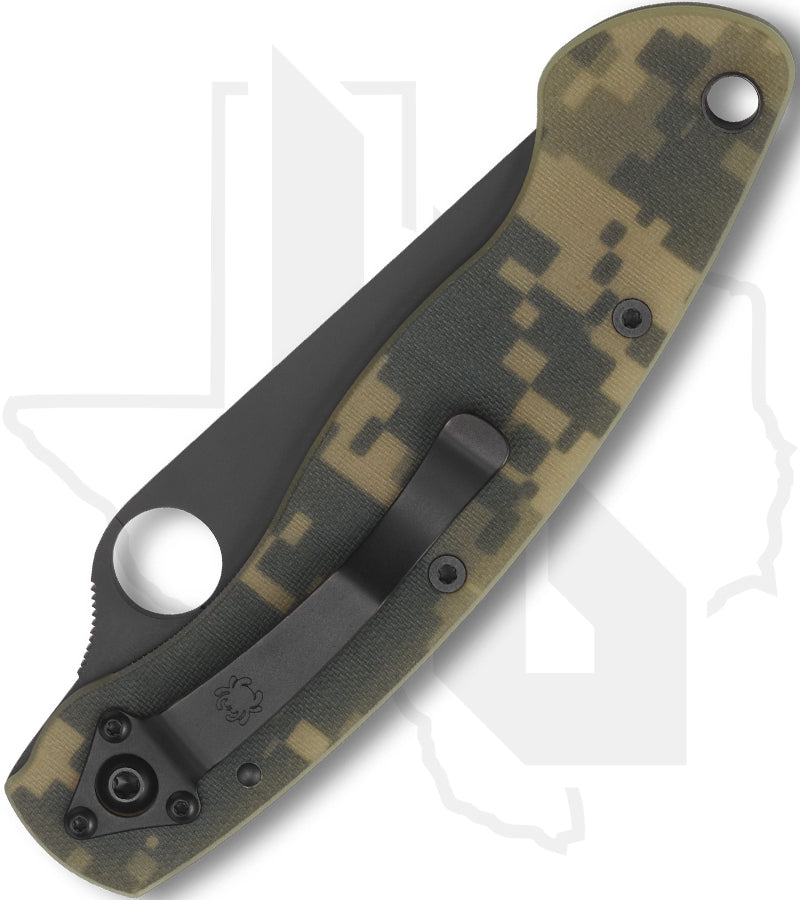 Spyderco Military C36GPCMOBK - Black, Camo G-10