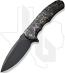 CIVIVI Praxis C803J - Shredded Carbon Fiber and Gold Shred in Clear Resin, Black Stonewashed