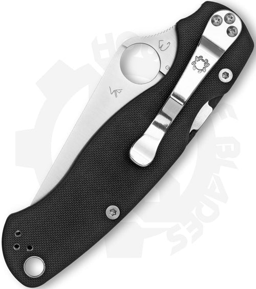 Spyderco Para Military 2 Left Handed C81GPLE2 - Black G-10