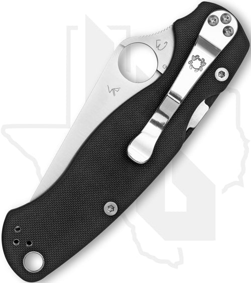 Spyderco Para Military 2 Left Handed C81GPLE2 - Black G-10