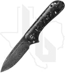 CIVIVI Elementum C907C-DS2 - Shredded Carbon Fiber and Silvery Shred in Clear Resin, Damascus
