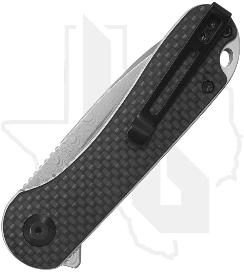 CIVIVI Elementum C907DS - Black G-10, Carbon Fiber, Damascus