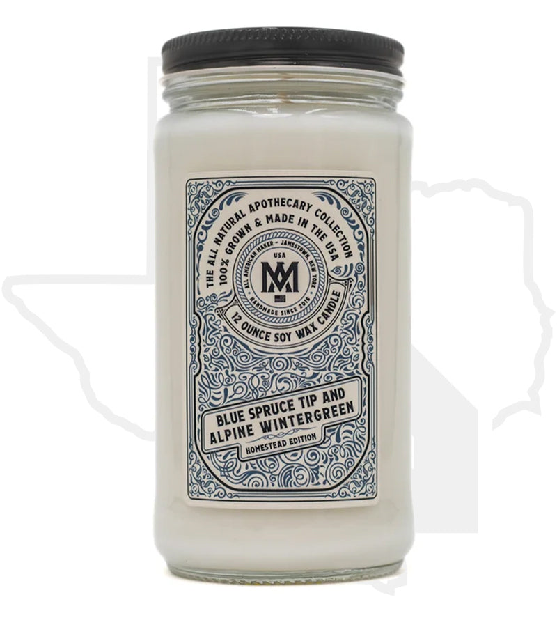 All American Maker 8oz Candle - Blue Spruce Tip & Alpine Wintergreen
