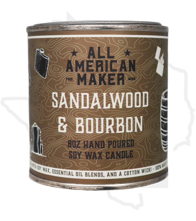 All American Maker 8oz Candle - Sandalwood & Bourbon