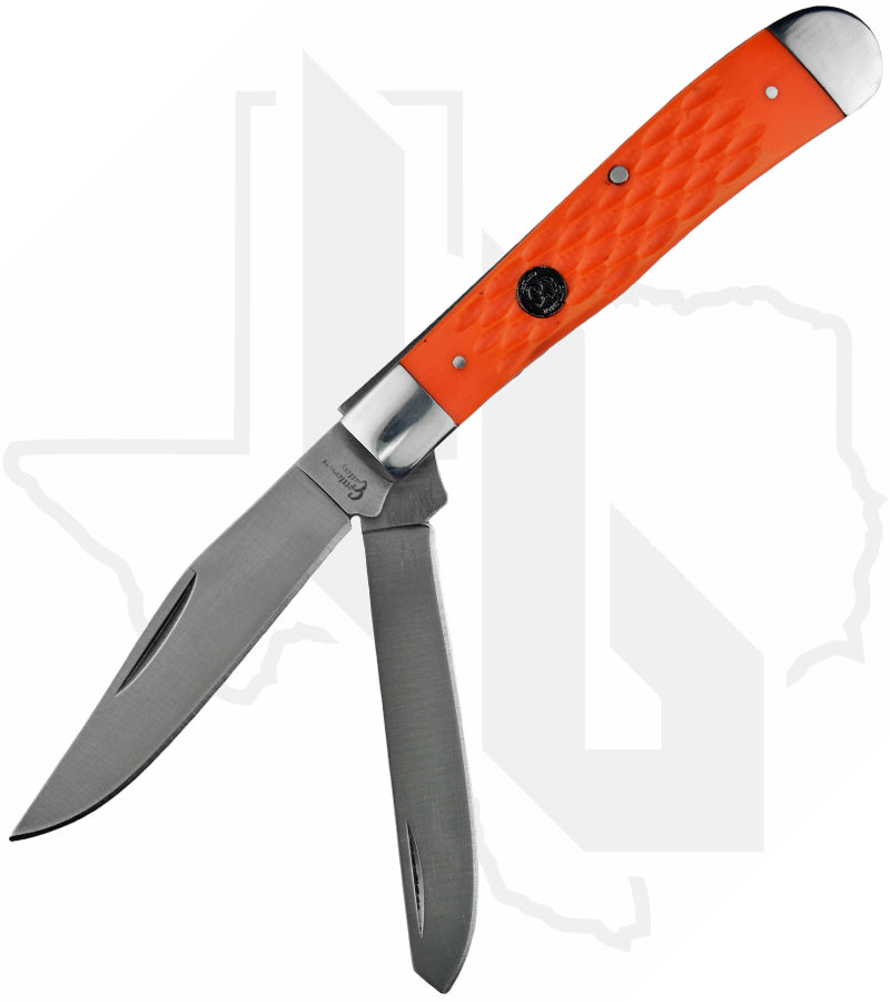 Cattleman's Cutlery Trapper CC0002JOD - Orange Delrin, Jigged