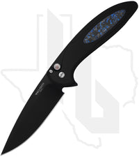Pro-Tech Cambria 2 CF2103-LTD - Black Aluminum, Blue TechnoCarbo Inlay, DLC, Black Lip Pearl Button