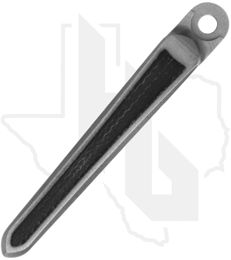 Millit Knives Inlay CRK Clip - Glass Blasted Titanium, Black Micarta Inlay
