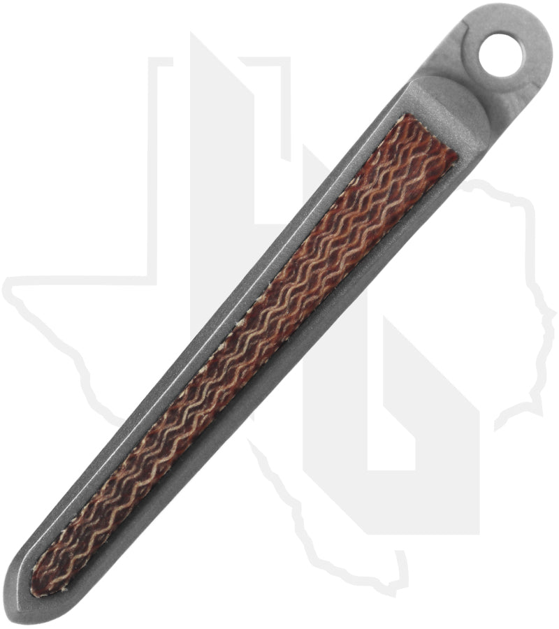 Millit Knives Inlay CRK Clip - Glass Blasted Titanium, Natural Micarta Inlay