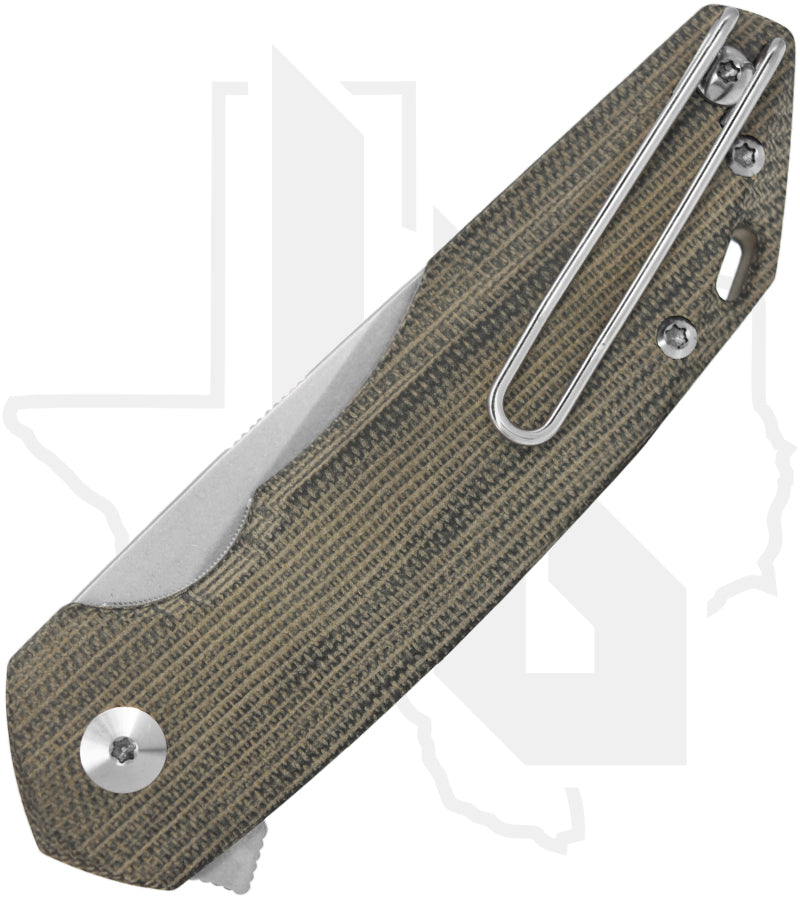 GiantMouse ACE Corta CORTA-GRN-CANVAS - Stonewashed, Green Canvas Micarta