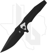 Arcane Design The Creature CREA-BLK-DP - Black PVD Titanium, Silver Pivot Collar, Black PVD Drop Point