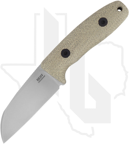 Reiff Knives Circadian CS119GCMBLKA - Sheepsfoot, Stonewashed, Green Canvas Micarta