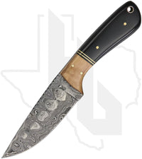 SZCO The Wedge DM-1072 - Wood & Buffalo Horn, Damascus