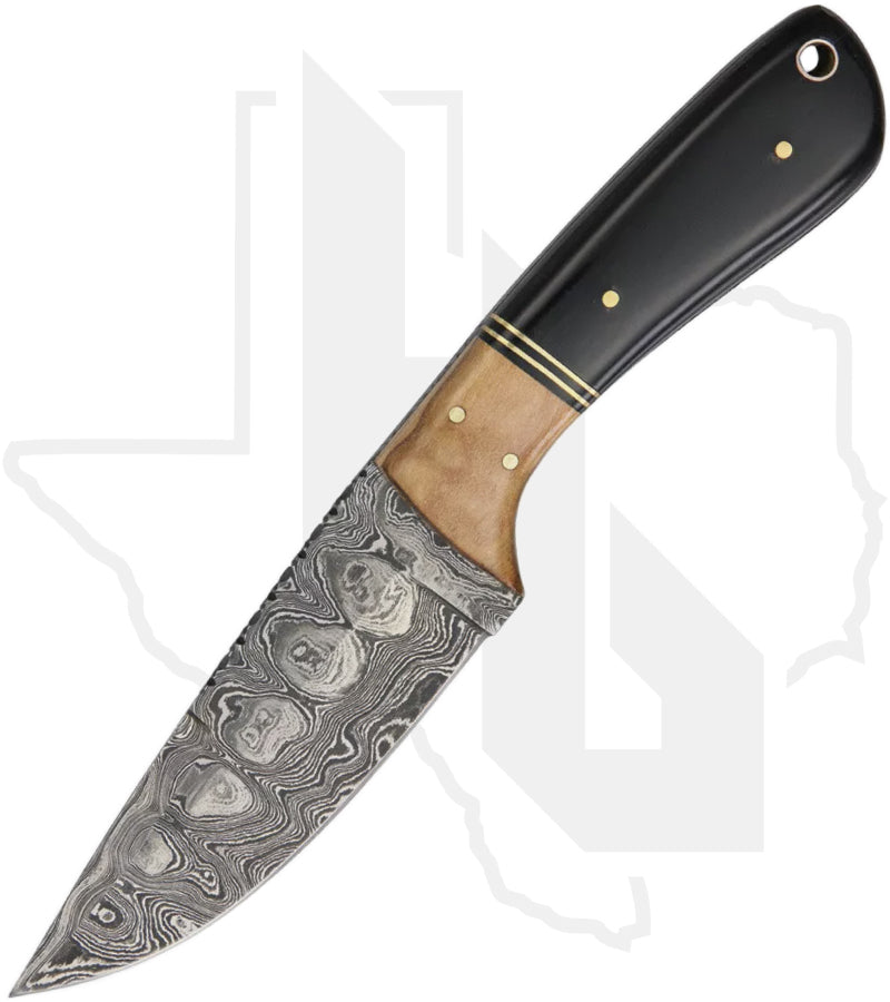 SZCO The Wedge DM-1072 - Wood & Buffalo Horn, Damascus