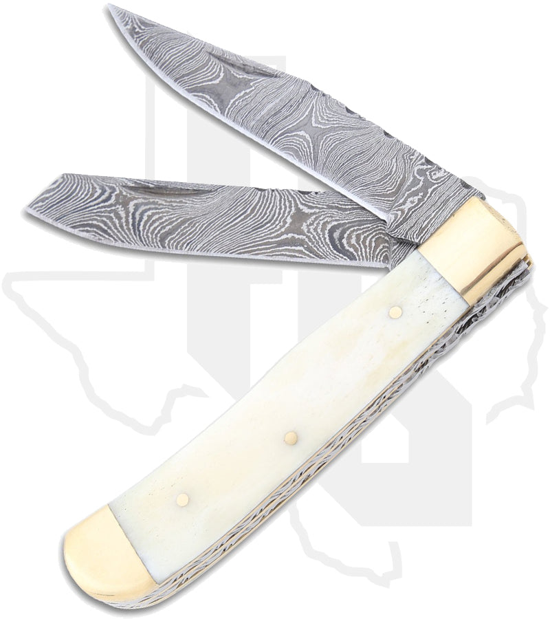 SZCO Trapper DM-1181 - Bone, Damascus