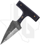 Rite Edge Push Dagger DM-1317BK - Black Micarta, Damascus