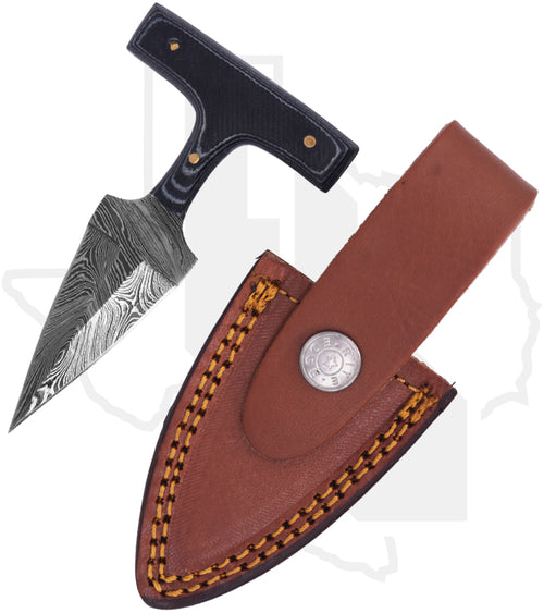 Rite Edge Push Dagger DM-1317BK - Black Micarta, Damascus