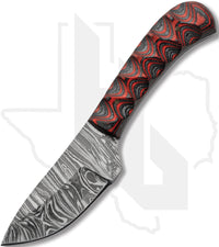 SZCO Boy's Smokewood Skinner DM-1377RD - Black & Red Wood, Damascus