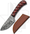 SZCO Boy's Smokewood Skinner DM-1377RD - Black & Red Wood, Damascus