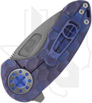 Curtiss Custom Knives F3 Compact - Blue PM-Mill Titanium, Blasted & Tumbled Spanto, Blue/Polished Titanium Hardware (Pre-Owned)