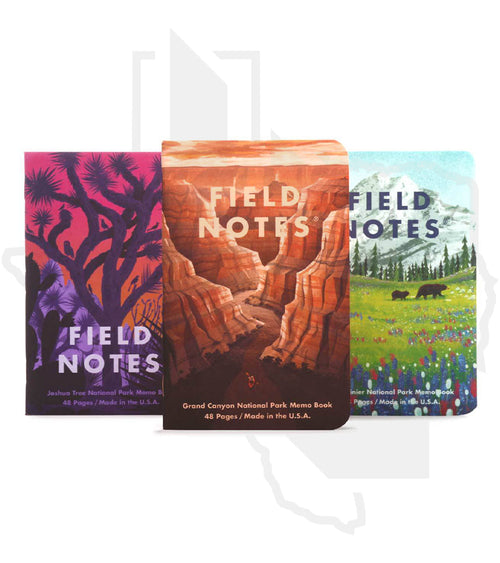 Field Notes National Parks FNC-43b - Grand Canyon, Joshua Tree, Mt. Rainer, Graph Paper, 3-Pack