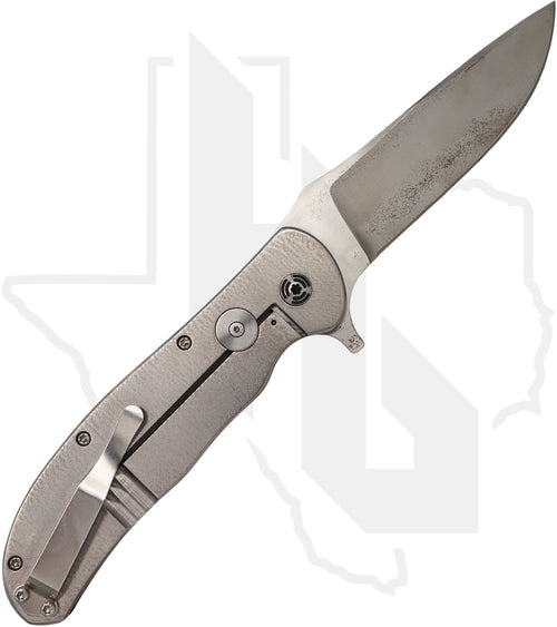 Gayle Bradley Custom Frame Lock Flipper #2 - Orange Peel Titanium, Satin (Pre-Owned)
