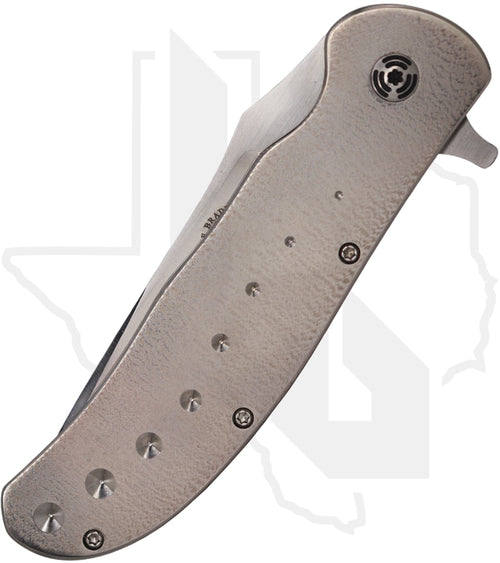 Gayle Bradley Custom Frame Lock Flipper #2 - Orange Peel Titanium, Satin (Pre-Owned)