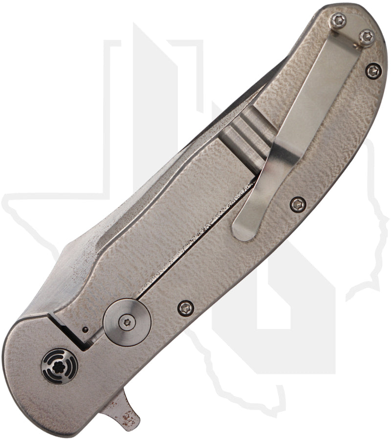 Gayle Bradley Custom Frame Lock Flipper #2 - Orange Peel Titanium, Satin (Pre-Owned)