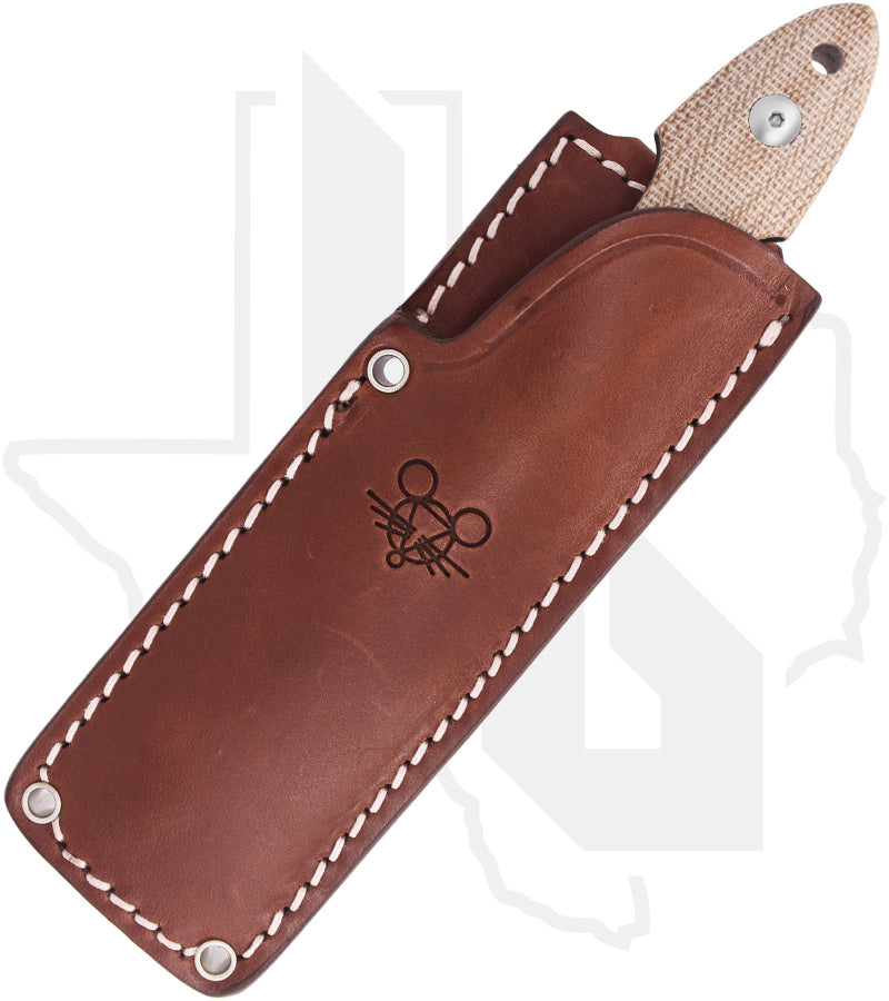 GiantMouse GMF3-P GMF3P-NAT-PVD - Stonewashed PVD, Natural Canvas Micarta