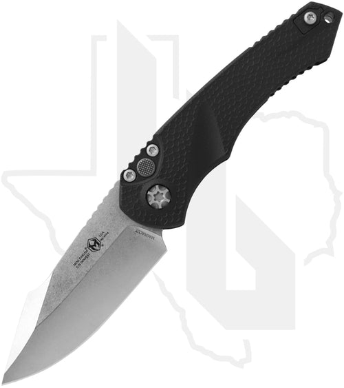 Heretic Knives Mini Pariah Auto H054-2A - Black Polymer, Stonewashed