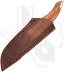 Koenig Knives Helo - Patterned Tan Canvas Micarta, Brightwashed