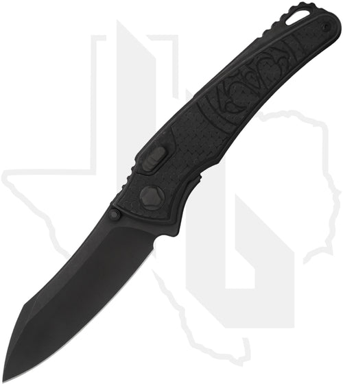 Hawk Knife Designs Talon HT-CF-DLC - Carbon Fiber 3K Twill Overlays, DLC Titanium